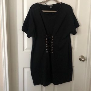 Primark Black Cuff Sleeves Fitted Dress